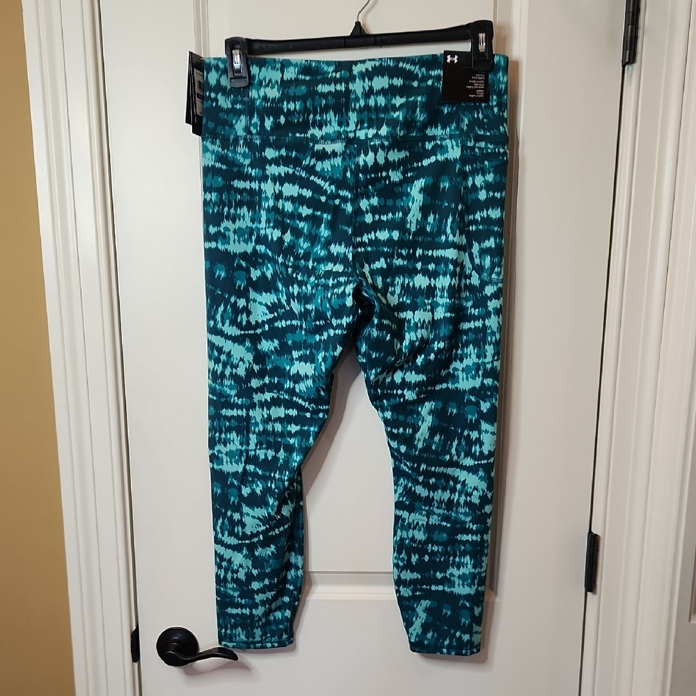 FALL SALE! Under Armour Women's UA Motion Teal Patterned Leggings In XL